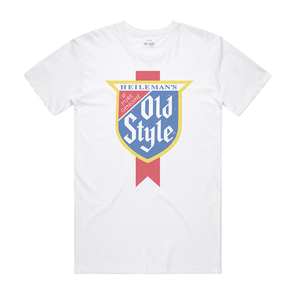 front of t-shirt with vintage old style logo
