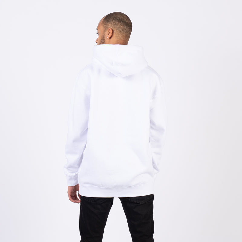 plain back of hoodie on man 
